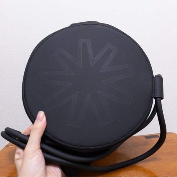 NWT Rains Bucket Sling Mini Bag OS Wood Black Roll Top Backpack Waterproof - Picture 10 of 15